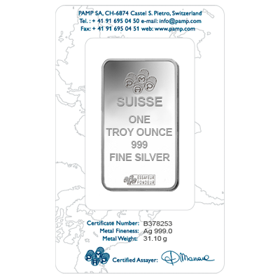 1oz Silver Bar | PAMP Fortuna